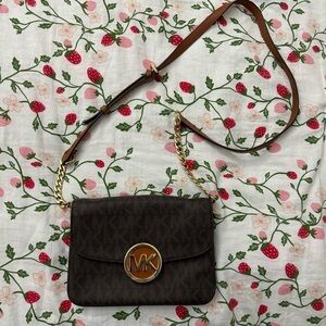 SOLD Preloved Michael Kors Fulton Brown Crossbody Bag